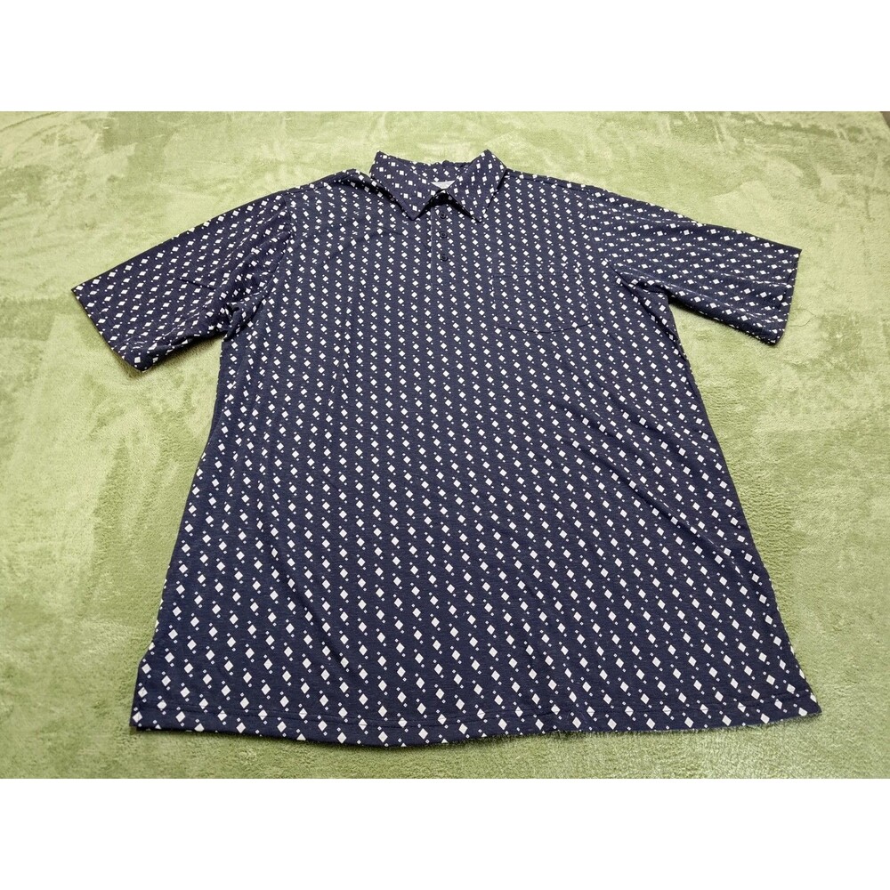 Polo King Size Mens Shirt XL Tall Short Sleeve Blue Pocket Cotton